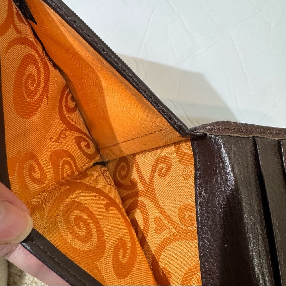 Brighton Dark Brown Crocodile-Embossed Leather Wallet - Picture 8 of 9